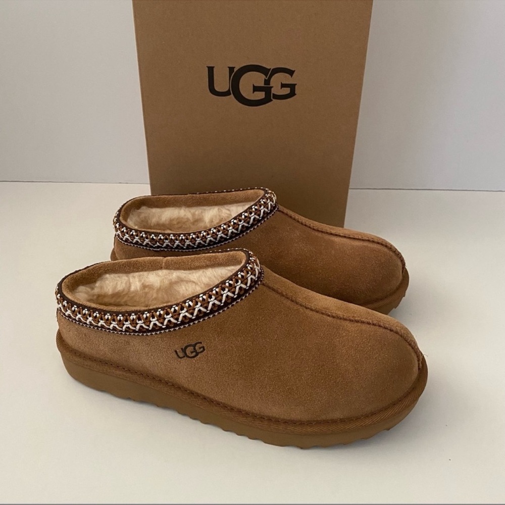 UGG Tasman Slippers Chestnut Kid’s 5 or 6 = Women’s 6 or 7 - BRAND NEW IN BOX - Picture 5 of 5